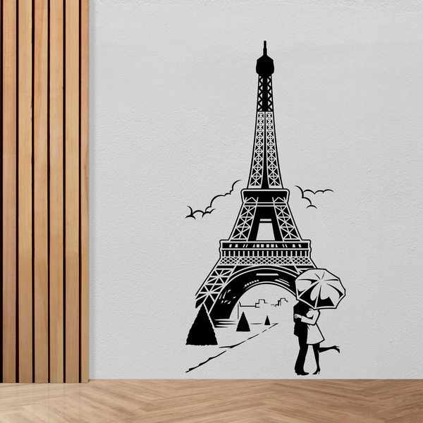 Vinilos Decorativos: Enamorados bajo la torre Eiffel