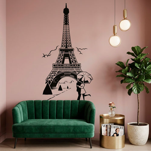 Vinilos Decorativos: Enamorados bajo la torre Eiffel