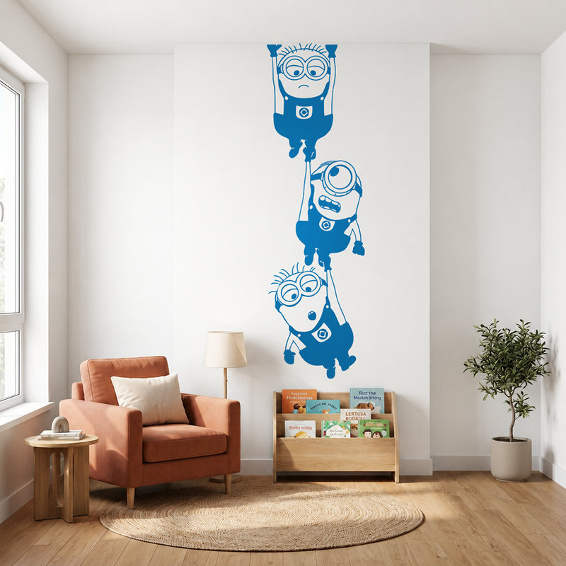 Vinilos Decorativos: Minions colgando