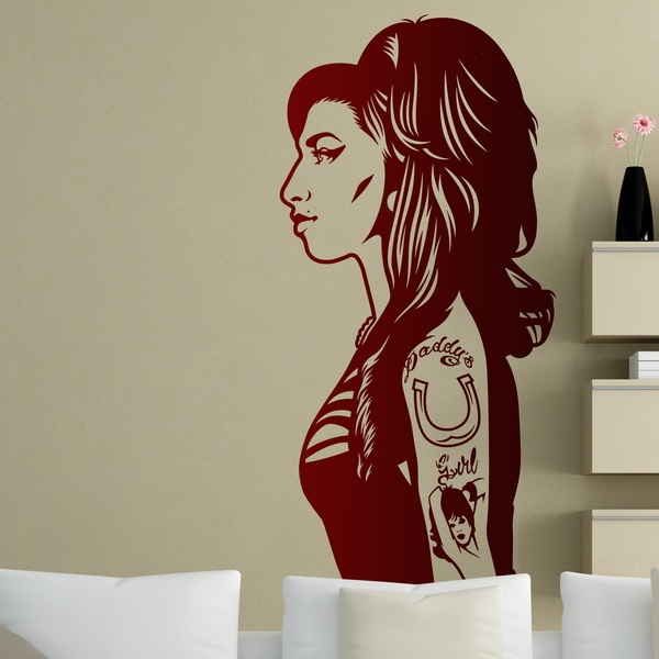 vinilo decorativo Silueta Amy Winehouse.