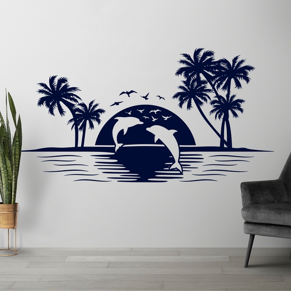 Vinilos Decorativos: Skyline Delfines