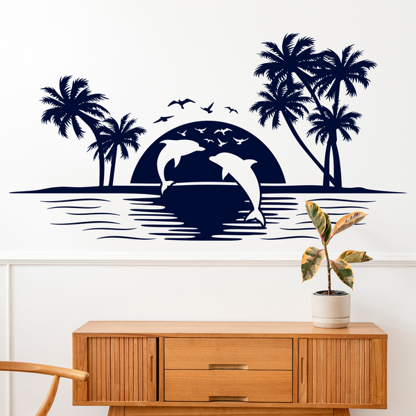 Vinilos Decorativos: Skyline Delfines