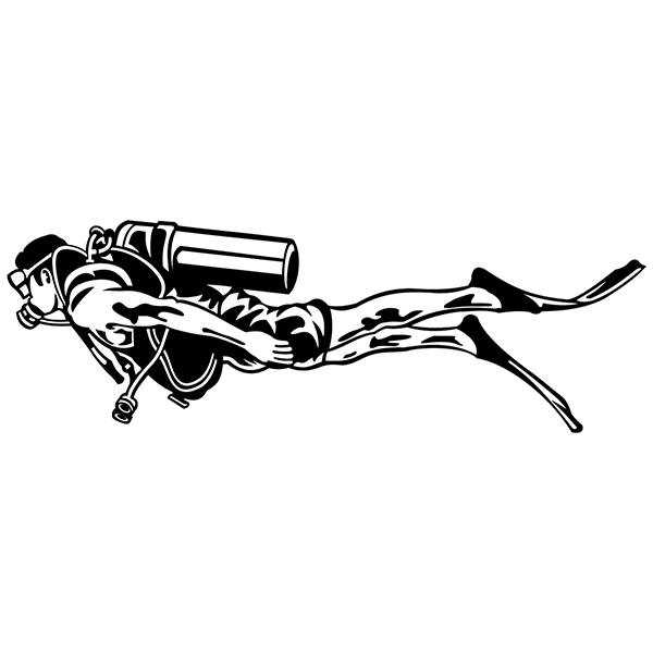 Vinilos Decorativos: Buceador con Equipo Completo