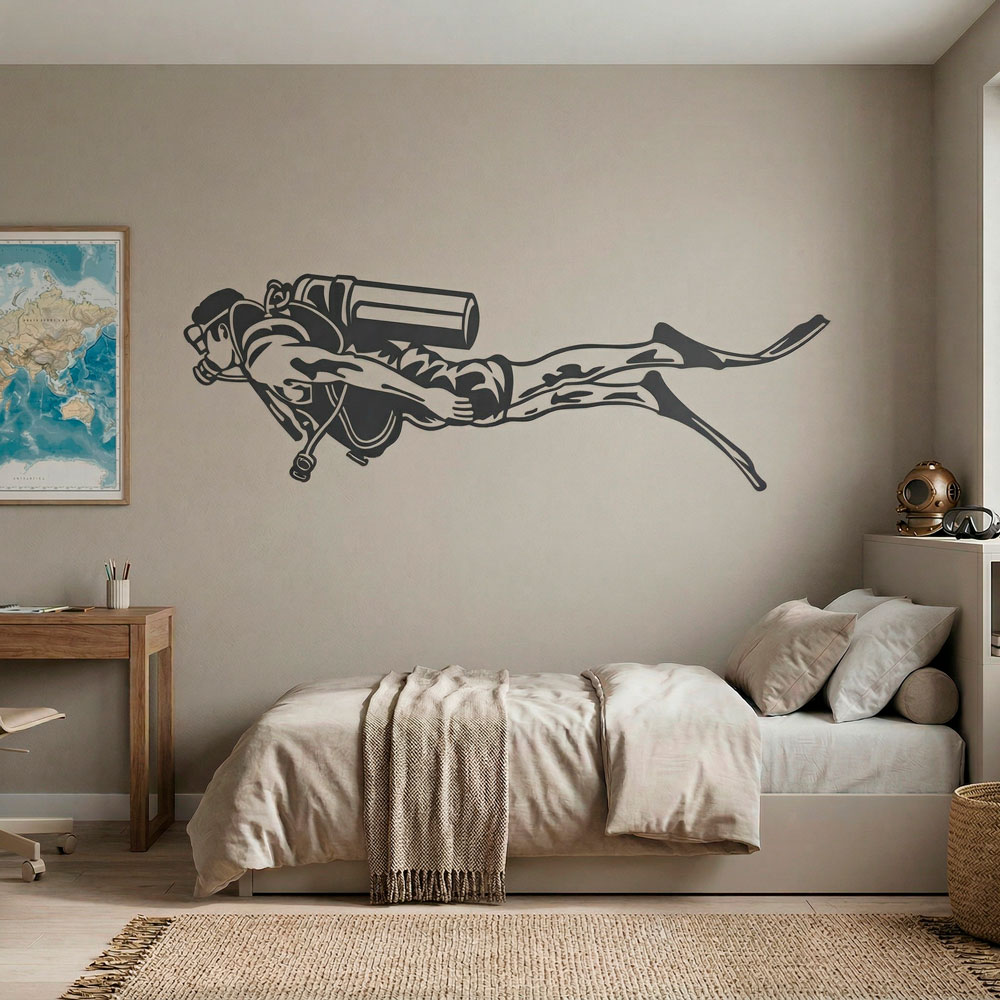 Vinilos Decorativos: Buceador con Equipo Completo