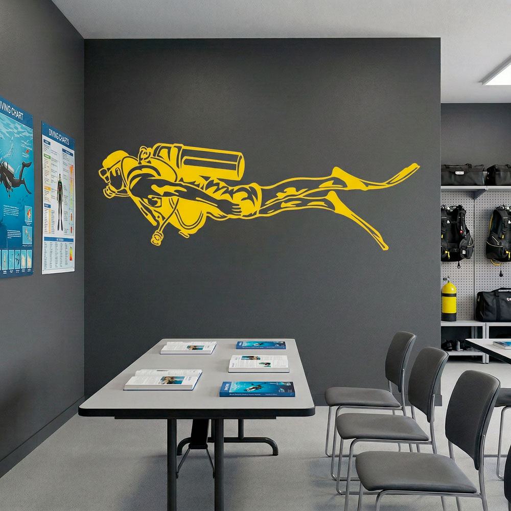 Vinilos Decorativos: Buceador con Equipo Completo