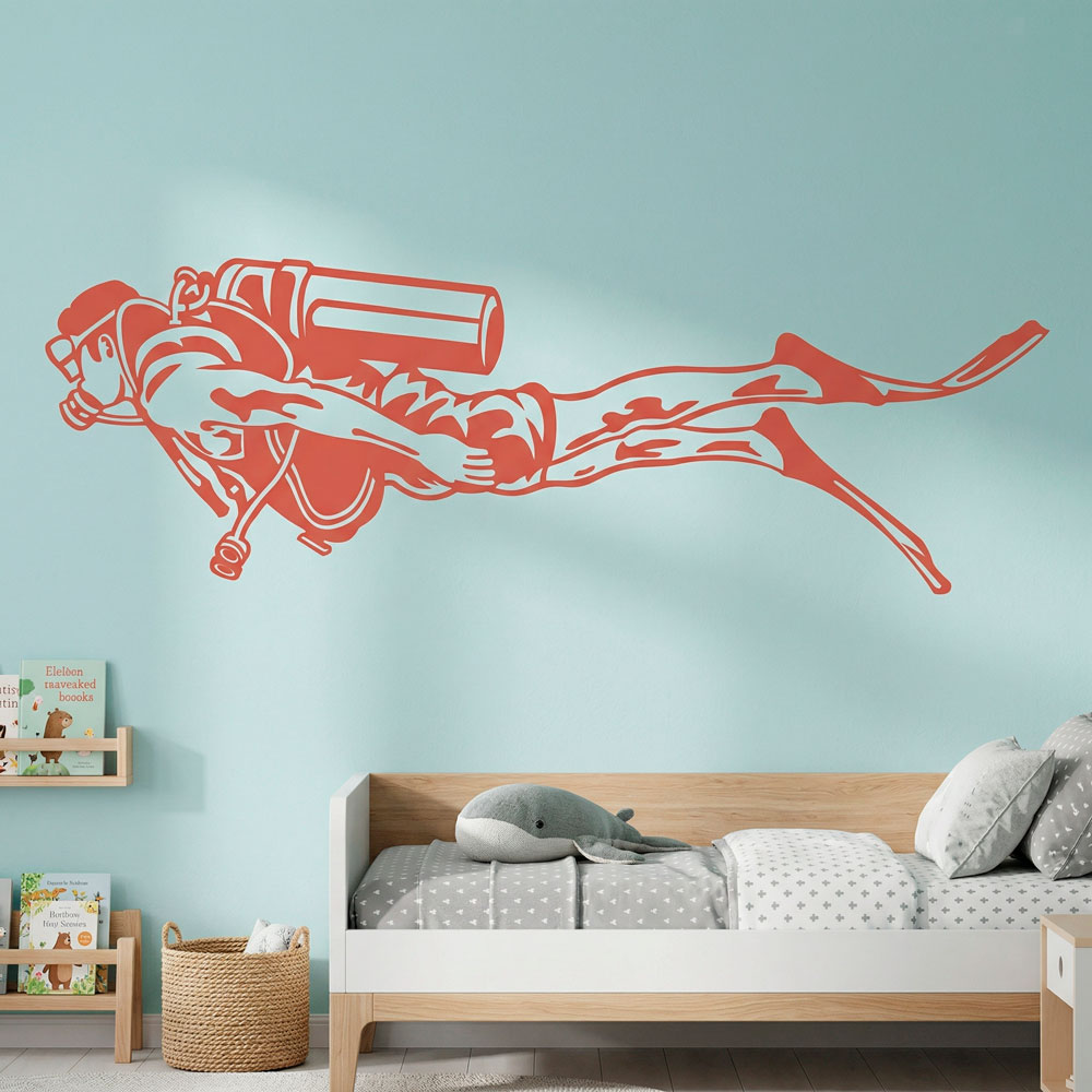 Vinilos Decorativos: Buceador con Equipo Completo