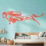 Vinilos Decorativos: Buceador con Equipo Completo 3