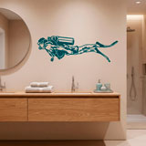 Vinilos Decorativos: Buceador con Equipo Completo 6