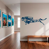 Vinilos Decorativos: Buceador con Equipo Completo 7