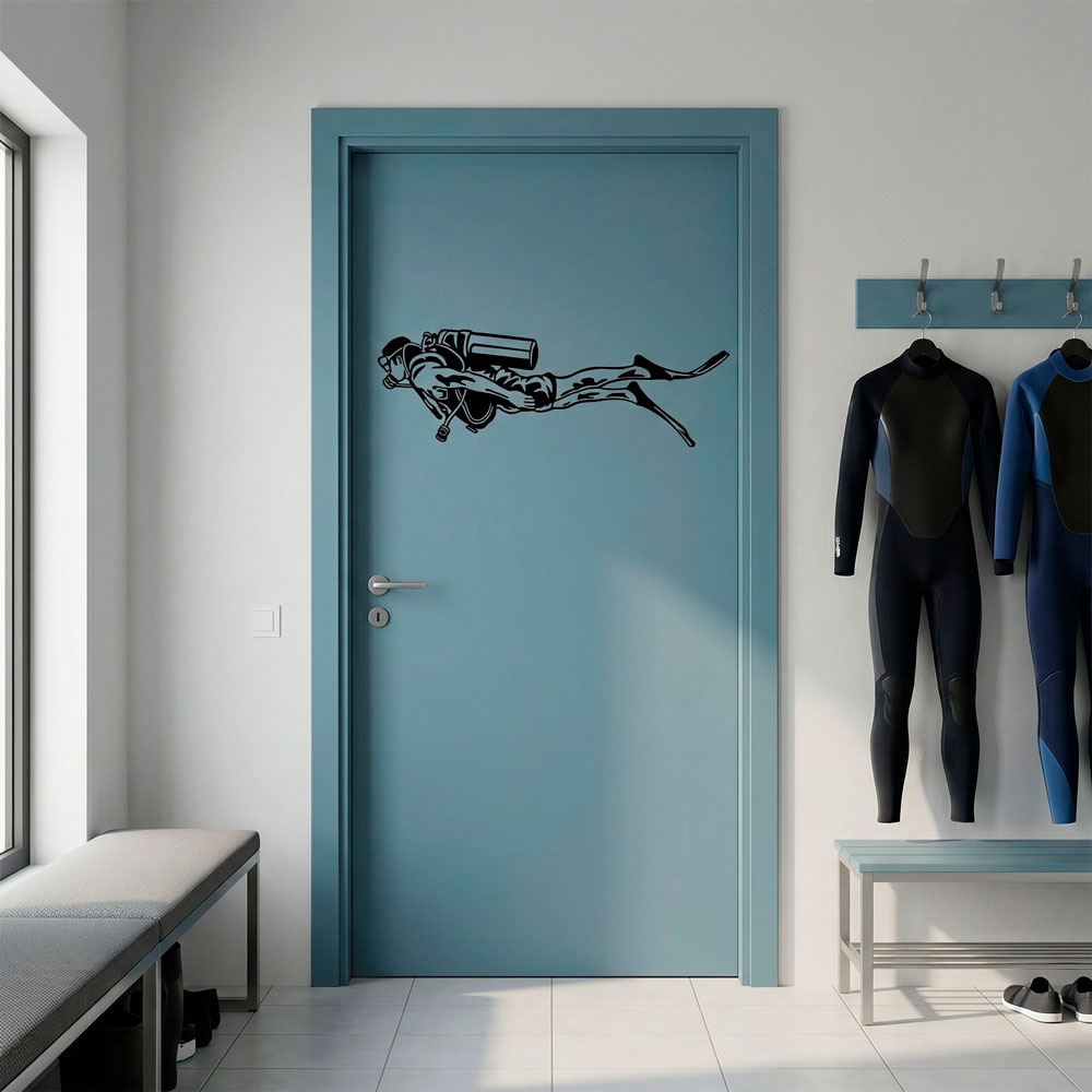 Vinilos Decorativos: Buceador con Equipo Completo