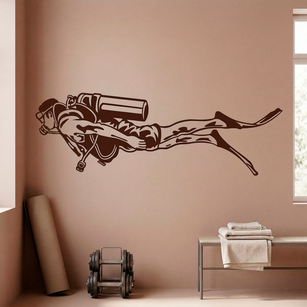 Vinilos Decorativos: Buceador con Equipo Completo