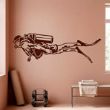 Vinilos Decorativos: Buceador con Equipo Completo 9