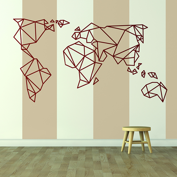 Vinilos Decorativos: Mapa Mundi Origami