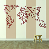 Vinilos Decorativos: Mapa Mundi Origami 3