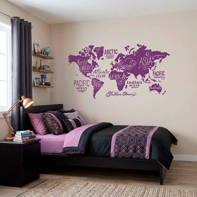 Mapa Mundi Oc&eacute;anos y Continentes en ingl&eacute;s 4/10