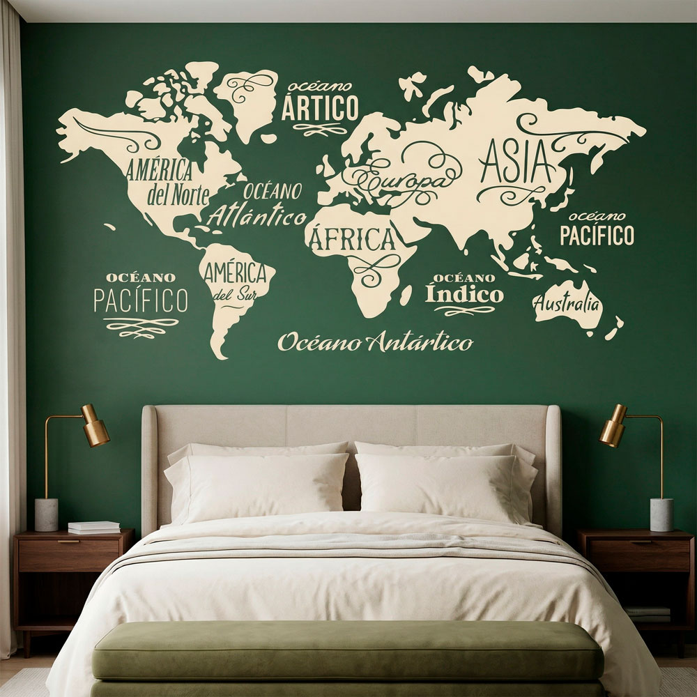 Mapa Mundi Oc&eacute;anos y Continentes en espa&ntilde;ol 11