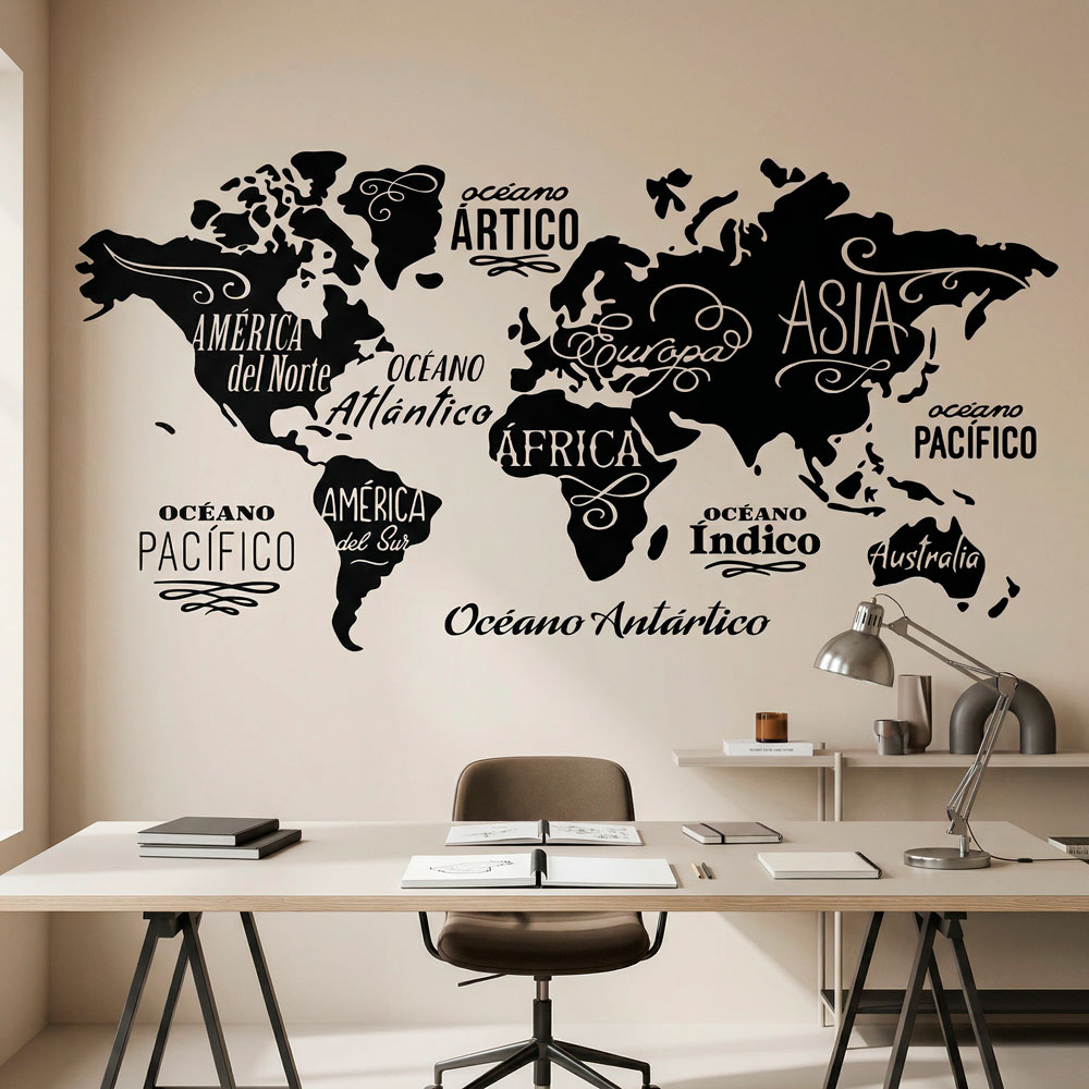 Mapa Mundi Oc&eacute;anos y Continentes en espa&ntilde;ol 12