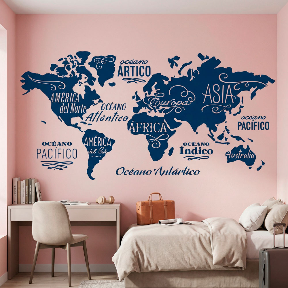 Mapa Mundi Oc&eacute;anos y Continentes en espa&ntilde;ol 13