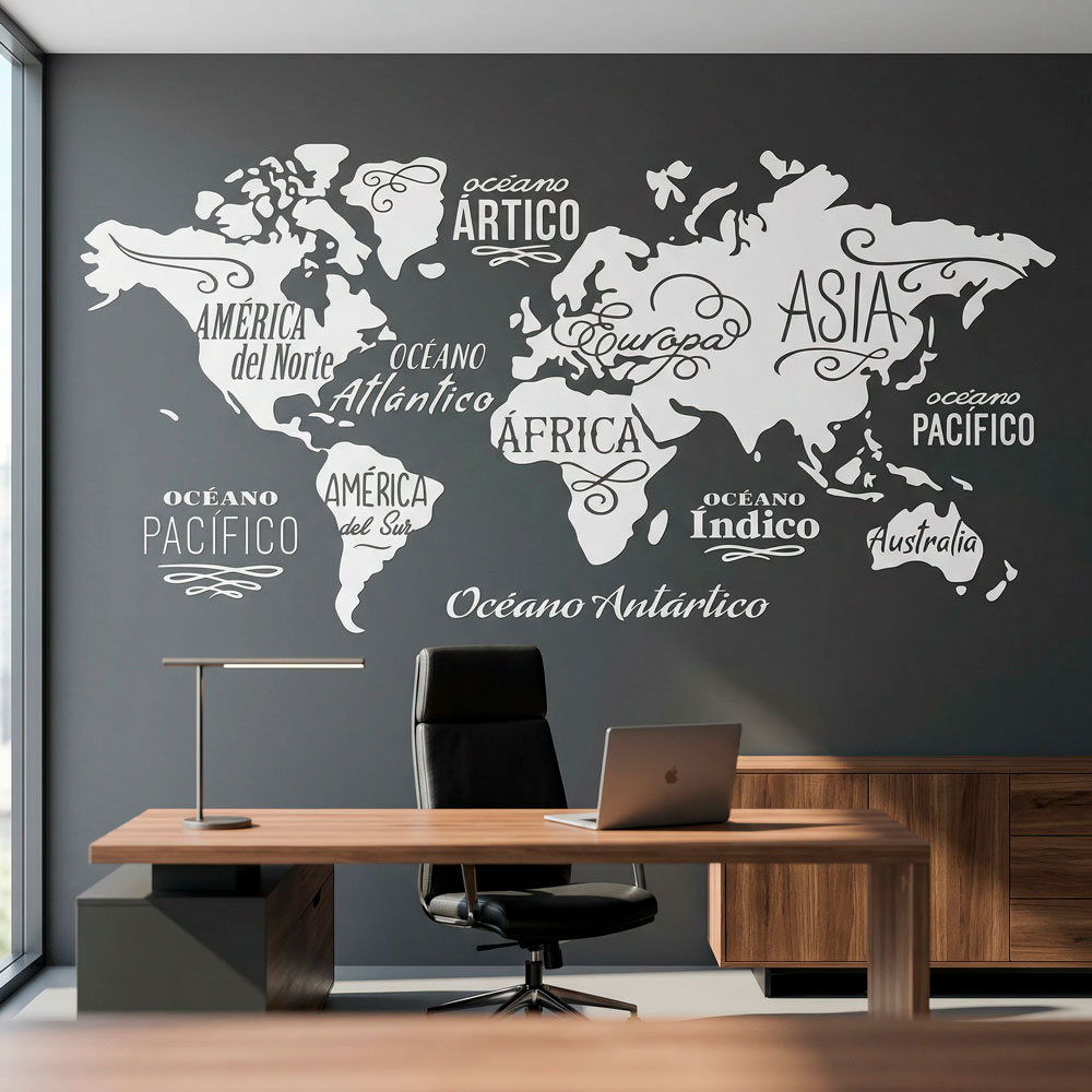 Mapa Mundi Oc&eacute;anos y Continentes en espa&ntilde;ol 14