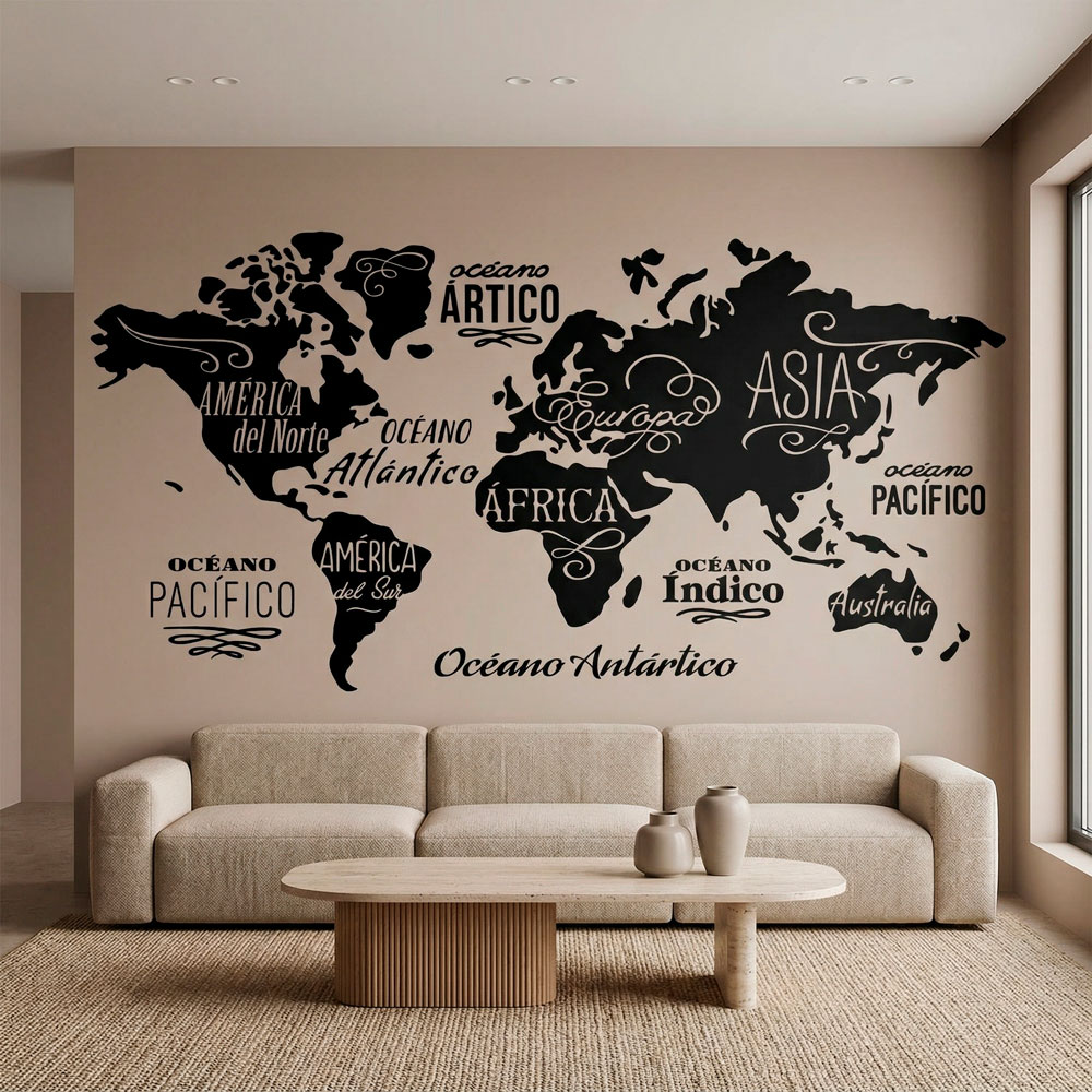 Mapa Mundi Oc&eacute;anos y Continentes en espa&ntilde;ol 15