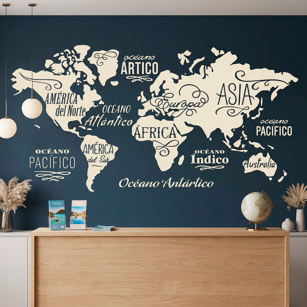 Mapa Mundi Oc&eacute;anos y Continentes en espa&ntilde;ol 16