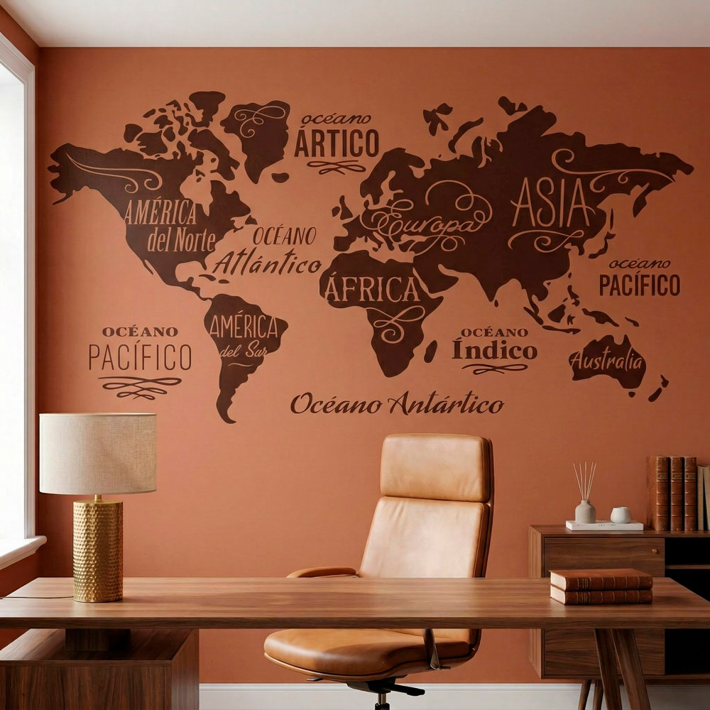 Mapa Mundi Oc&eacute;anos y Continentes en espa&ntilde;ol 19