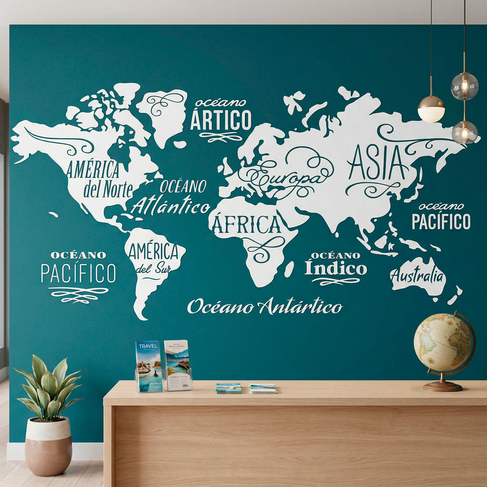 Mapa Mundi Oc&eacute;anos y Continentes en espa&ntilde;ol 8