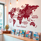 Vinilos Decorativos: Mapa Mundi Oc&eacute;anos y Continentes en italiano 7