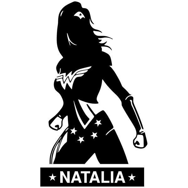 Download Vinilo decorativo infantil WonderWoman Personalizado ...