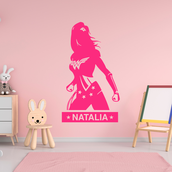 Vinilos Infantiles: Wonder Woman Personalizado