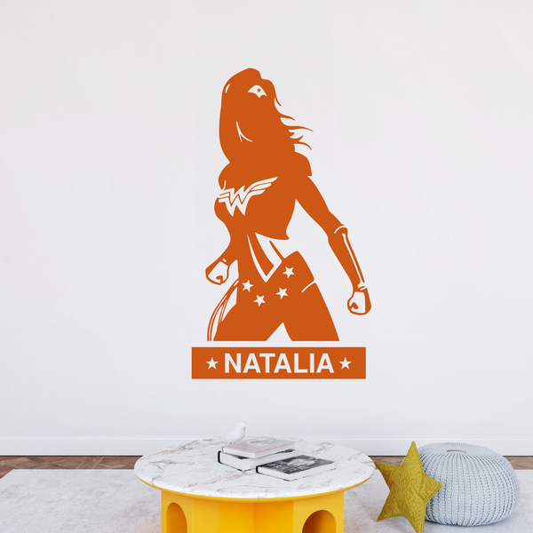 Vinilos Infantiles: Wonder Woman Personalizado