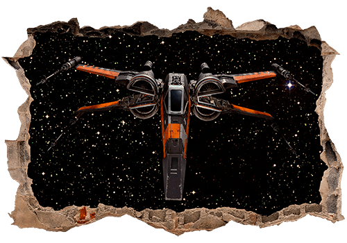 Vinilos Decorativos: Agujero X-Wing Starfighter - Poe Dameron 0
