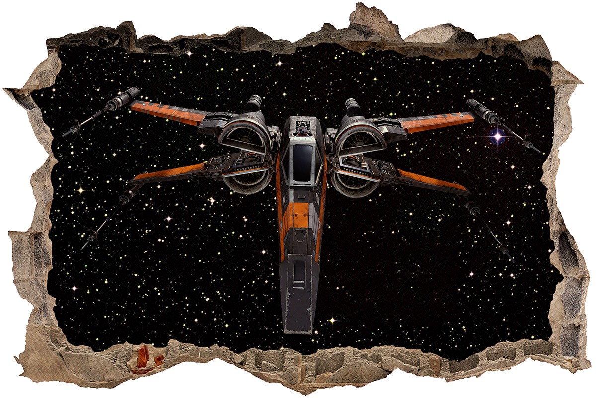 Vinilos Decorativos: Agujero X-Wing Starfighter - Poe Dameron