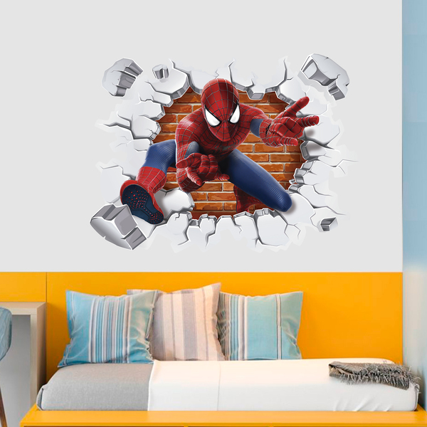 Vinilos Decorativos: Agujero de pared Spiderman