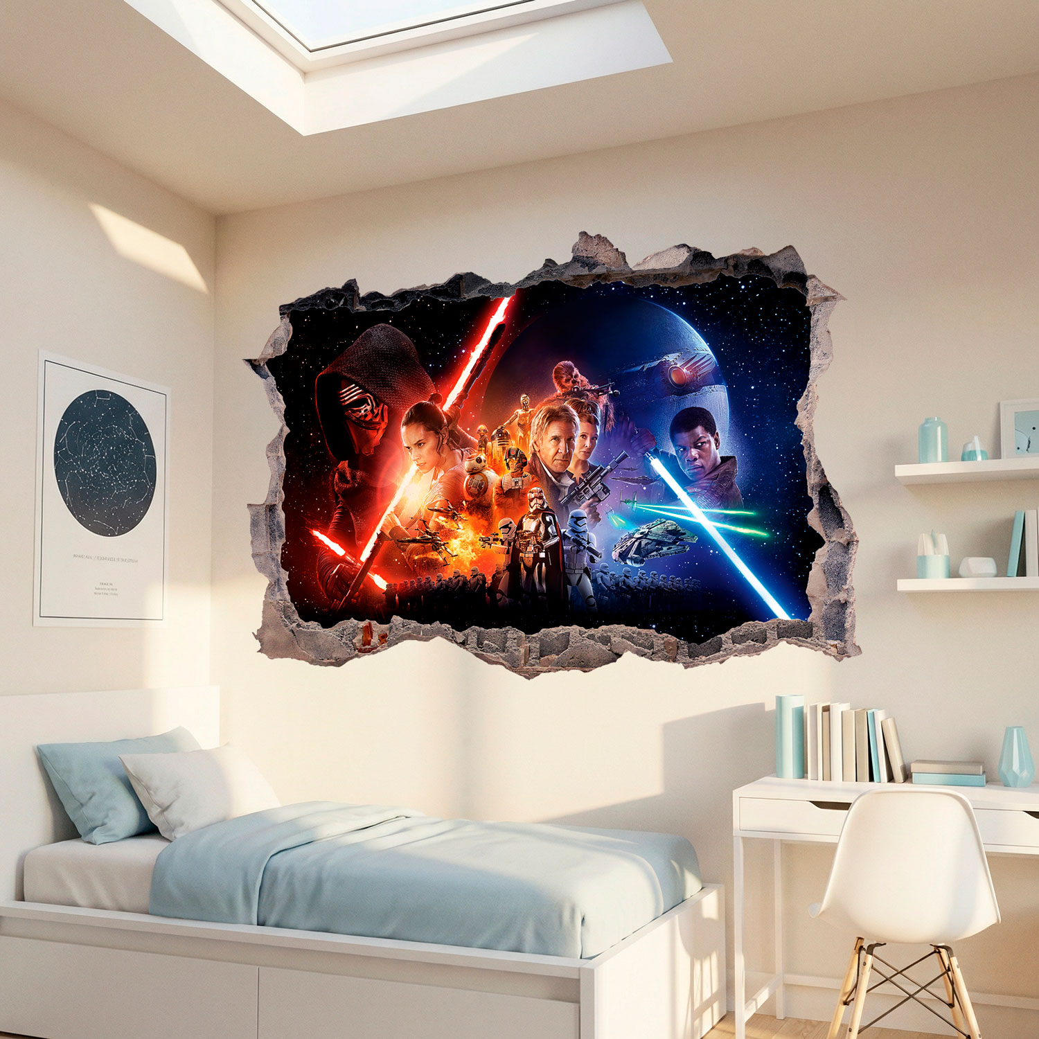 Vinilos Decorativos: Agujero El despertar de la Fuerza Star Wars