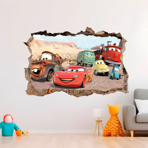 Vinilos Decorativos: Agujero Rayo McQueen y sus Amigos