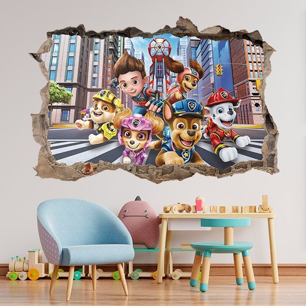 Vinilos Decorativos: Agujero Patrulla Canina 3D