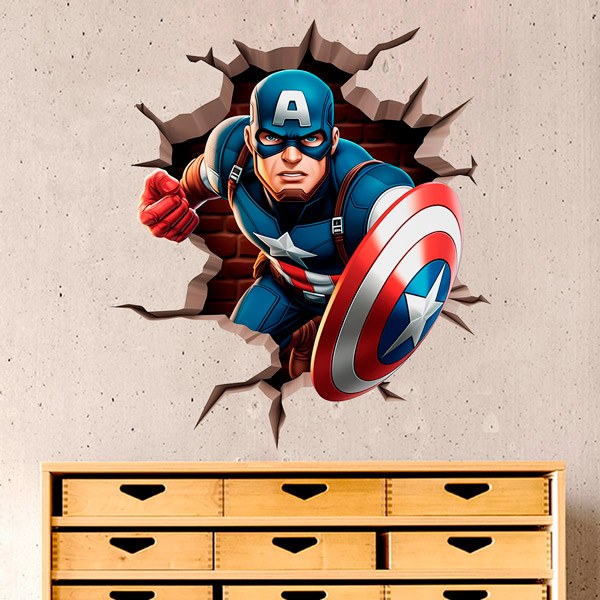 Vinilos Decorativos: Capitán América en acción 1