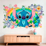 Vinilos Infantiles: Stitch Rainbow Floral 12