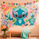 Vinilos Infantiles: Stitch Rainbow Floral 14