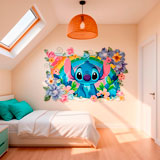 Vinilos Infantiles: Stitch Rainbow Floral 17