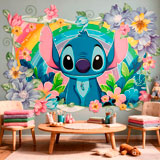 Vinilos Infantiles: Stitch Rainbow Floral 18