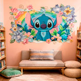 Vinilos Infantiles: Stitch Rainbow Floral 19