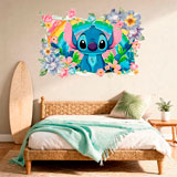 Vinilos Infantiles: Stitch Rainbow Floral 4