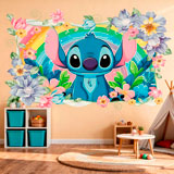 Vinilos Infantiles: Stitch Rainbow Floral 6