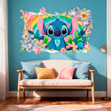 Vinilos Infantiles: Stitch Rainbow Floral 7