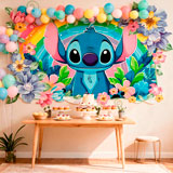 Vinilos Infantiles: Stitch Rainbow Floral 9
