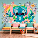 Vinilos Infantiles: Stitch Rainbow Floral 10