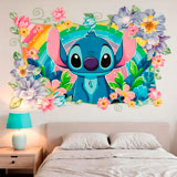 Vinilos Infantiles: Stitch Rainbow Floral 11