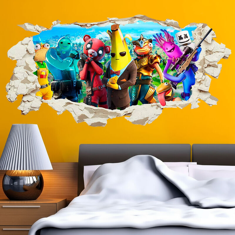 Vinilos Decorativos: Agujero de pared Fortnite